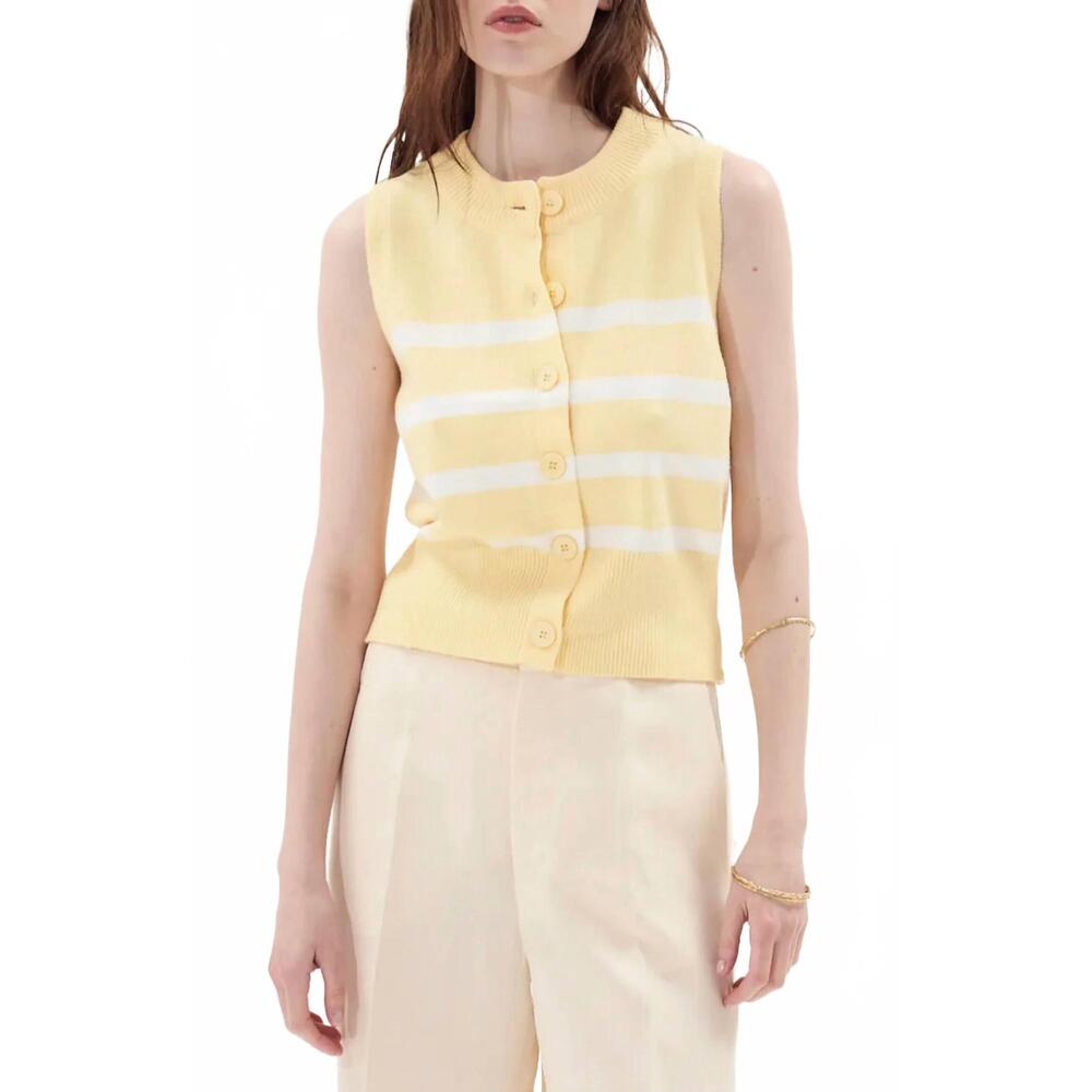 NEW DELUC croatia knit vest in butter ecru